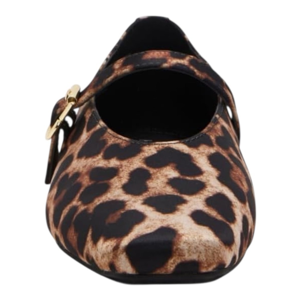 Leopard Print Women's Mary Jane Flats - Picture 2 of 7